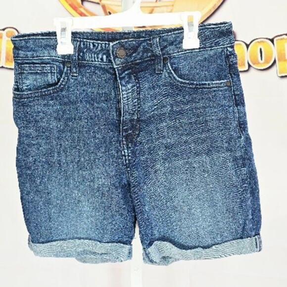 Simply Vera Vera Wang Blue Denim Jean Shorts Cuffed Size 8 Short - Picture 1 of 5